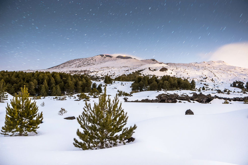 Etna enneigé - hiver Sicile