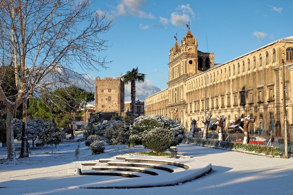 Sicile en hiver sous la neige
