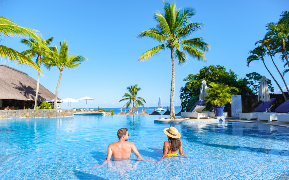 Hôtel vue sur la mer à l'île Maurice - couple