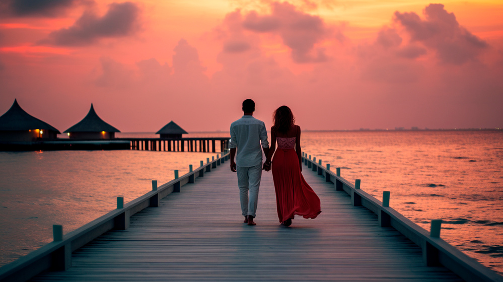 Couple romantique aux Maldives