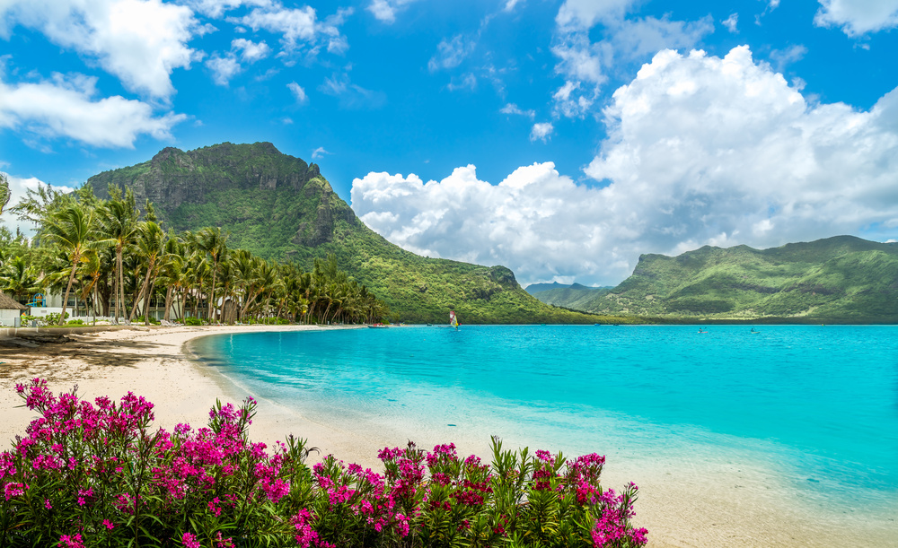 Plage, eaux turquoises de l'île Maurice