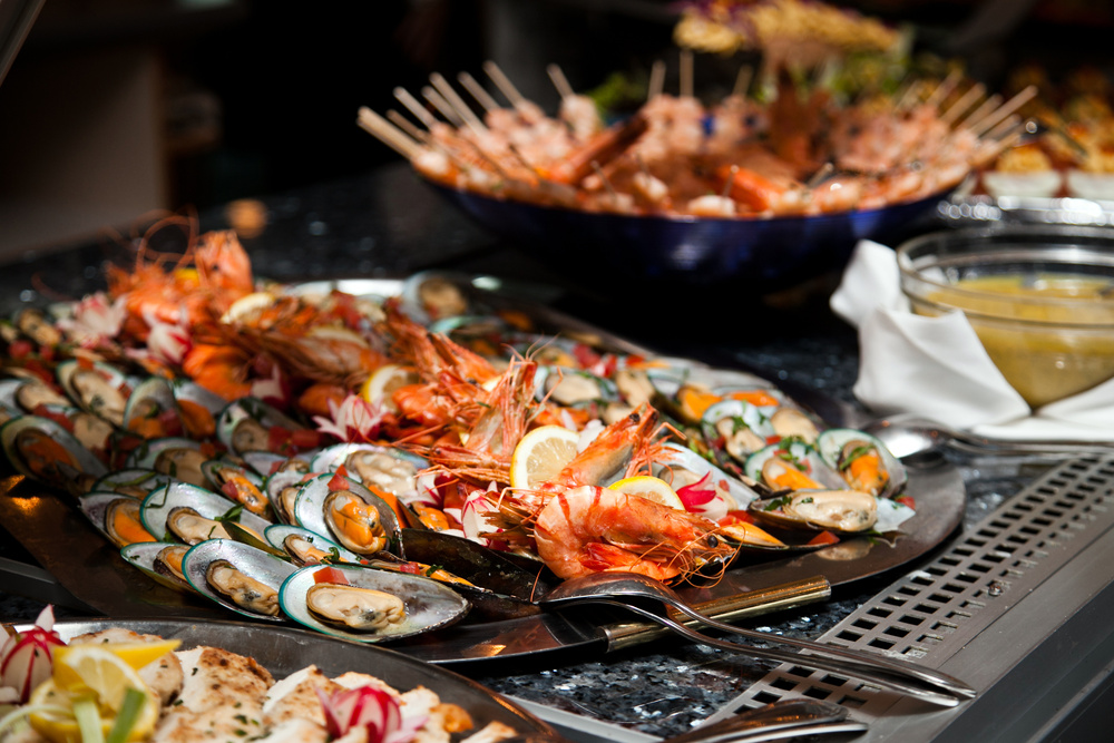 Buffet de fruit de mer à l'hôtel