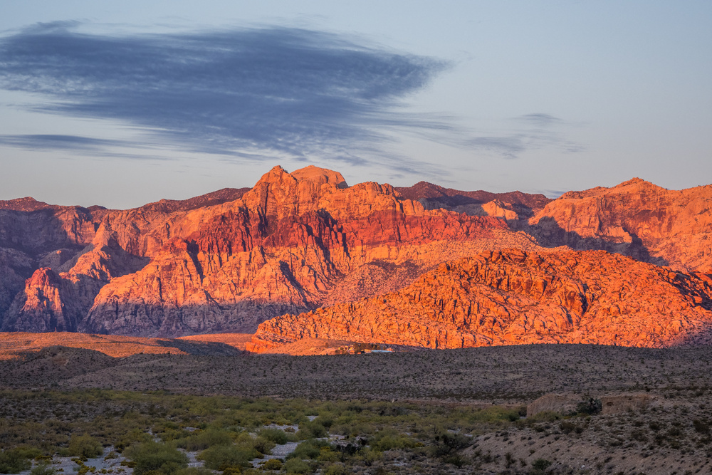 Coucher du soleil au Red Rock, Las Vegas, Etats-Unis