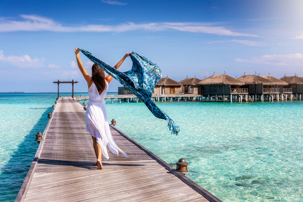 Femme aux Maldives 