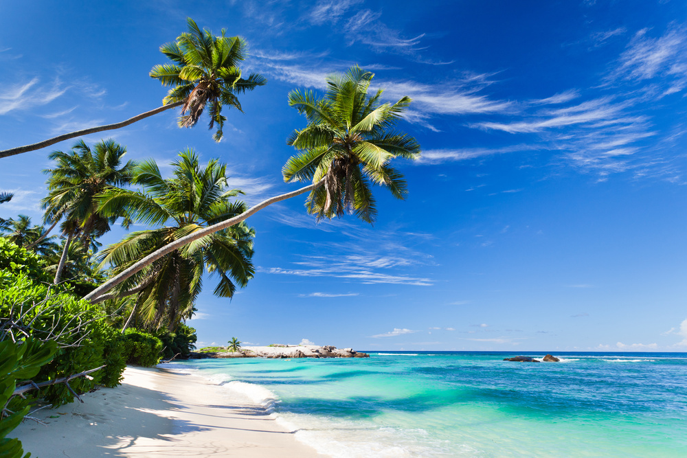 La plage de Praslin, Seychelles