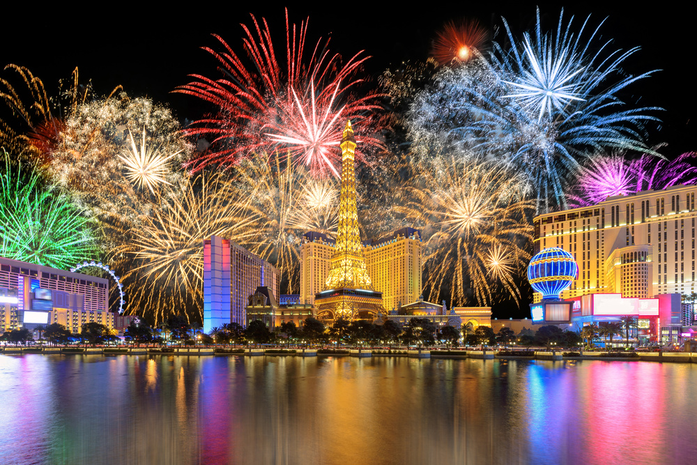 Las Vegas feux d'artifices pour le nouvel an