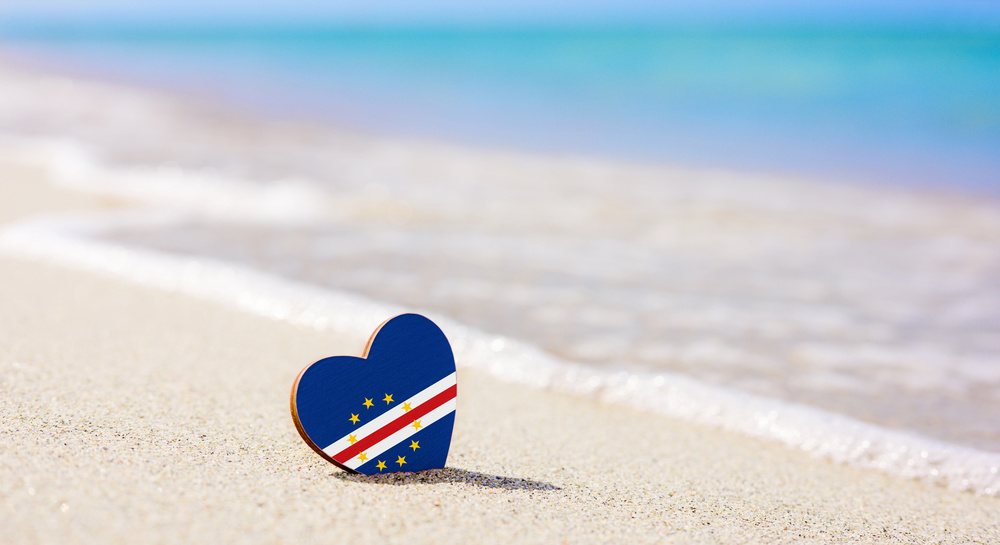 Plage avec un coeur Cap-Vert
