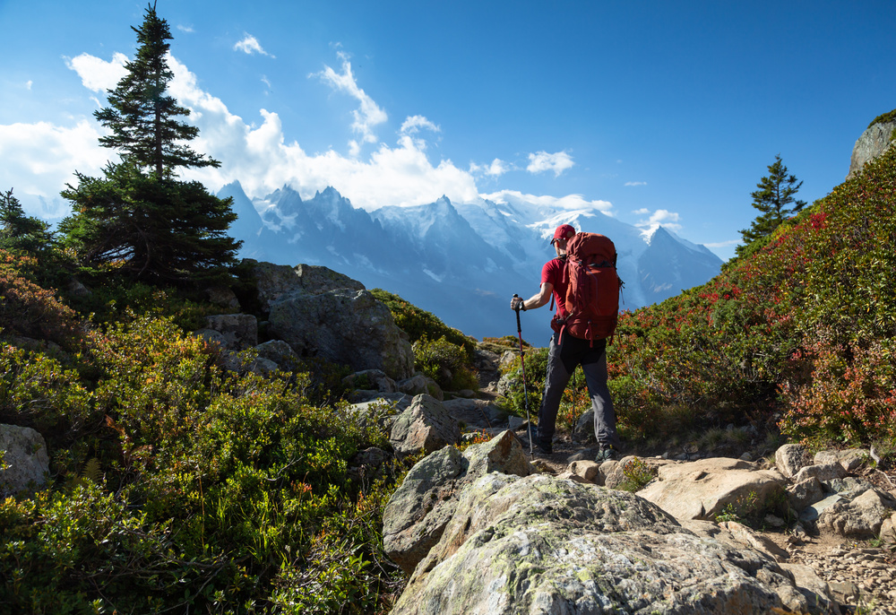 Randonnée avec vue sur le Mont Blanc
