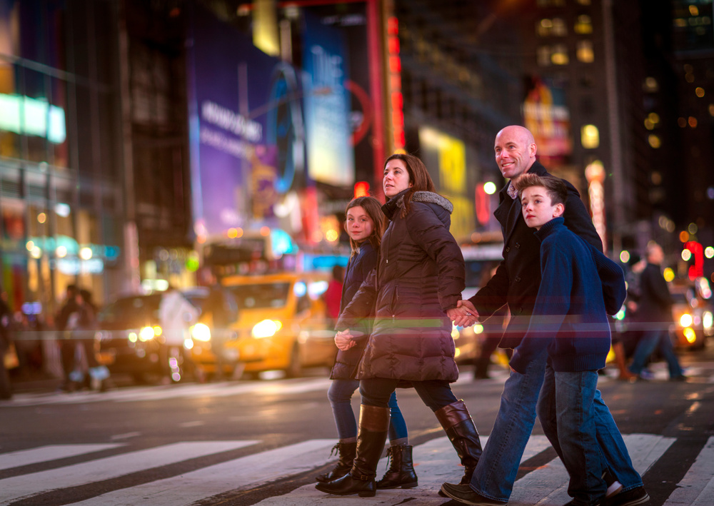 Famille dans la ville de New York, Etats-Unis