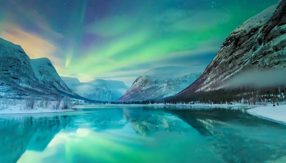 Lumière des aurores boréales dans le ciel, Islande