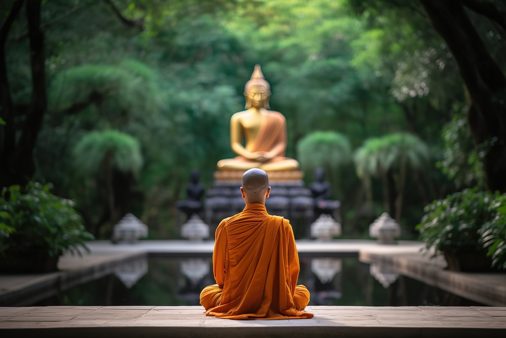Meditation Boudha moine