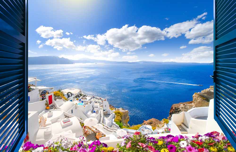Belle vue sur OIA, Santorin, Grèce