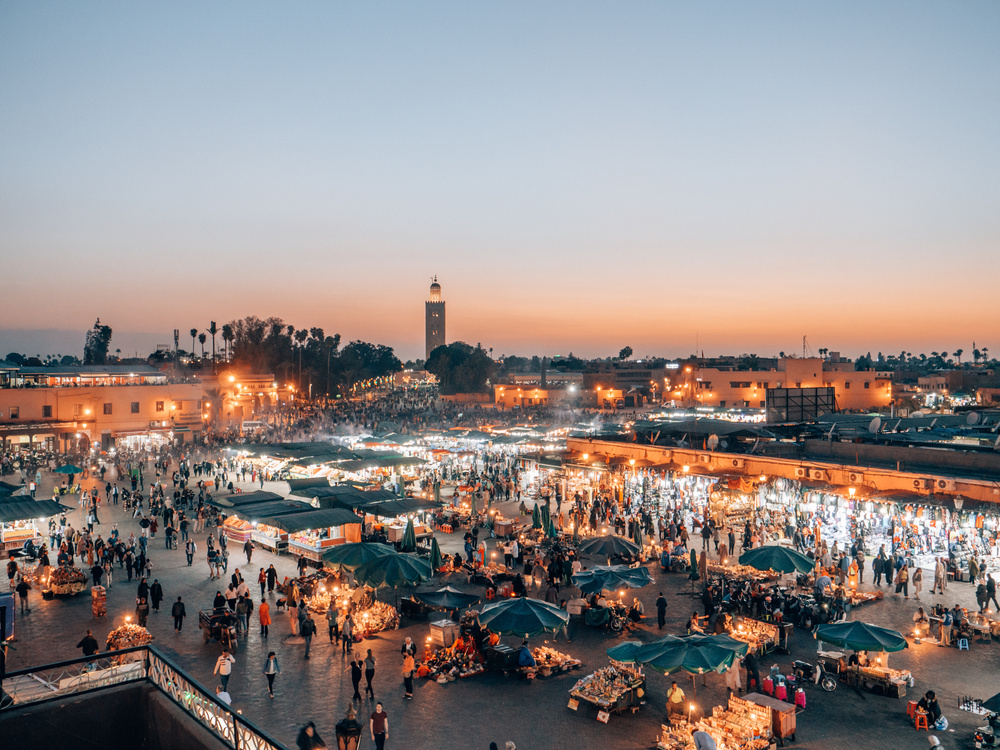 La place Jemaa el-Fna, Marrakech, Maroc