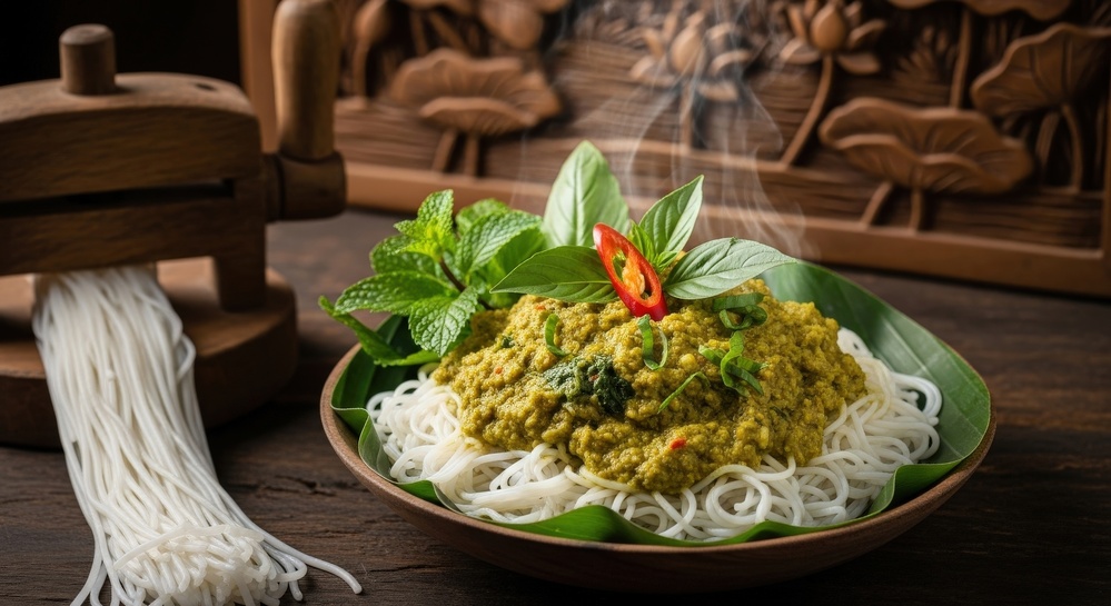 Nom Banh Chok, plat traditionnel, Cambodge