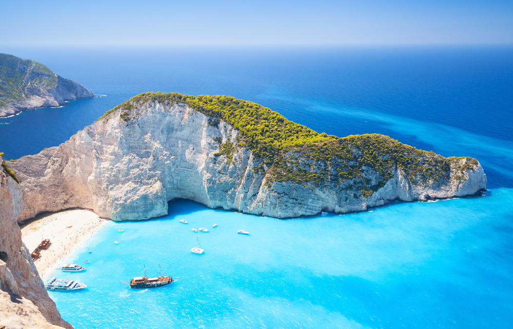 Vue sur la mer à Zakynthos, Grèce