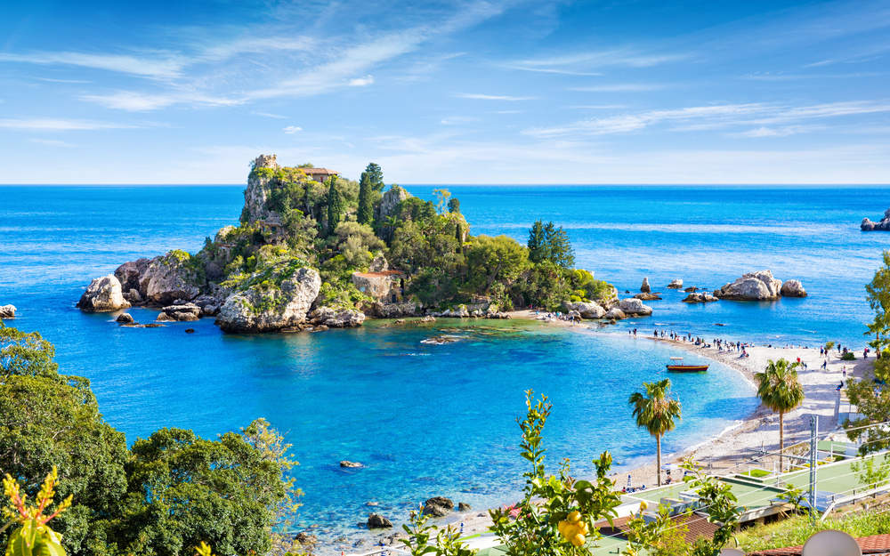 Vue sur la mer en Sicile, Italie