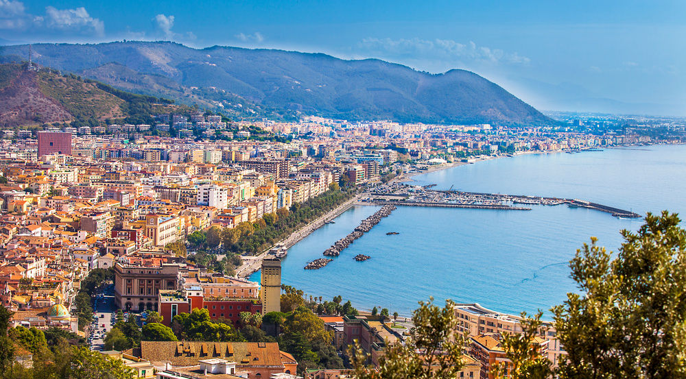 Vue sur la ville de Salerne, Italie