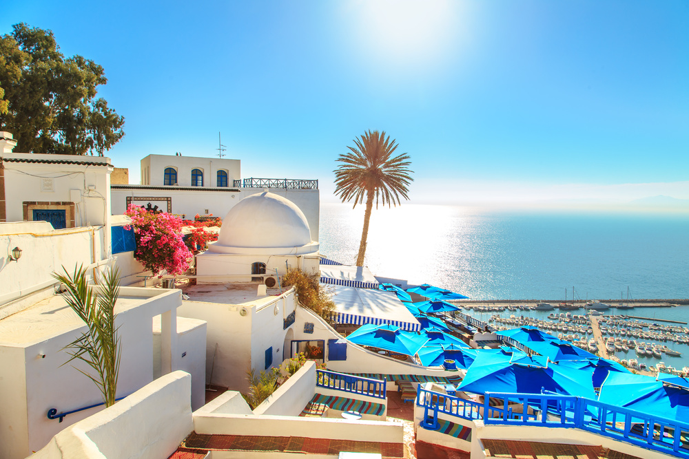 Vue sur la ville de Sidi Bou Said, Tunisie