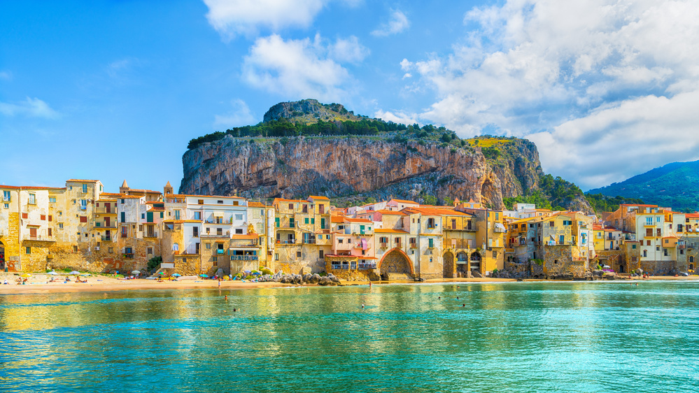 Vue sur le village en Sicile, Italie