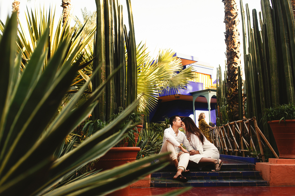 Week-end en couple, jardin à Marrakech, Maroc