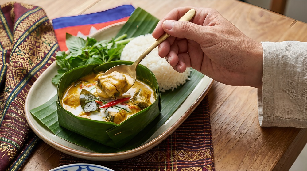 Amok curry, plat traditionnel, Cambodge