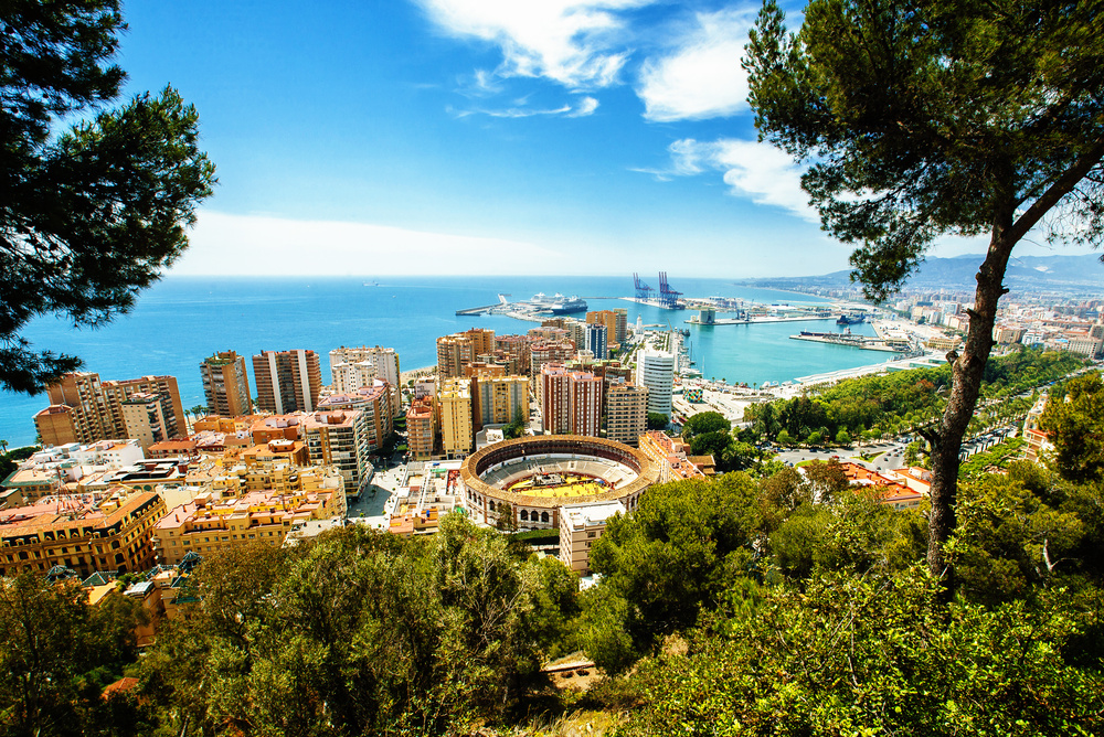 Vue sur la ville de Malaga; Andalousie, Espagne