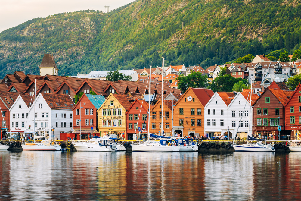 Vue sur les maisons colorées à Bergen, Norvège