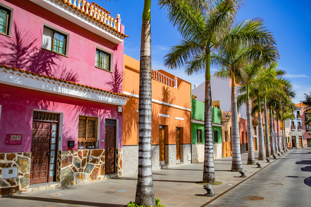 Maisons colorées de Santa Cruz, Tenerife, Espagne