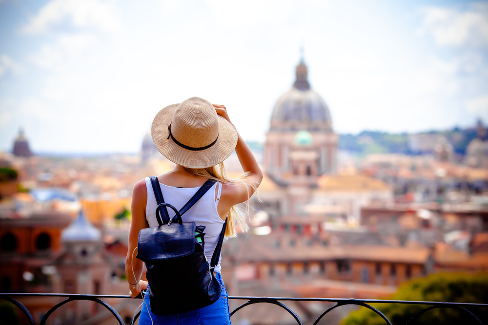 Touriste qui visite Rome, Italie