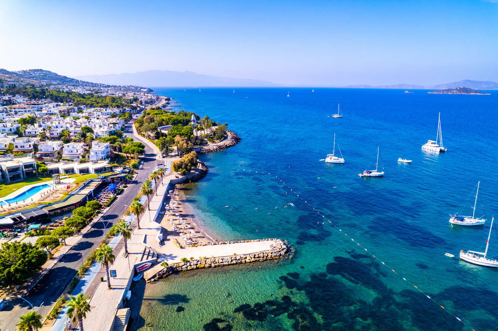 Vue sur Turgutreis à Bodrum, Turquie